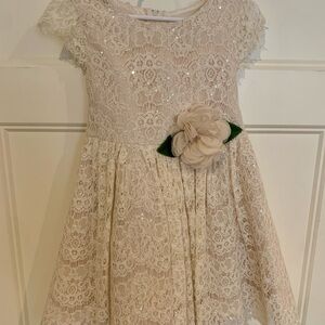 Rare Editions Tan A-Line Flutter Sleeve Dress
